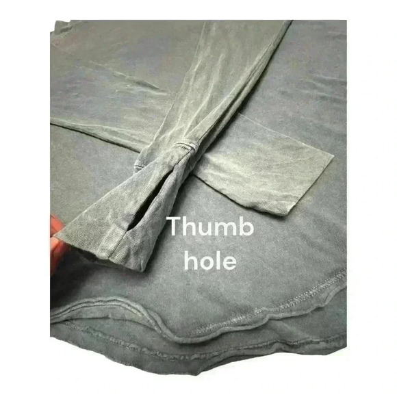 Z by ZELLA- VINTAGE WASH RELAXED LONG SLEEVE TEE IN TEAL SEAGATE, Medium - Picture 5 of 9